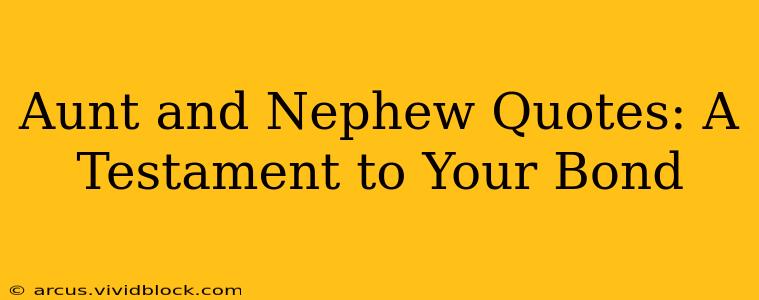 Aunt and Nephew Quotes: A Testament to Your Bond