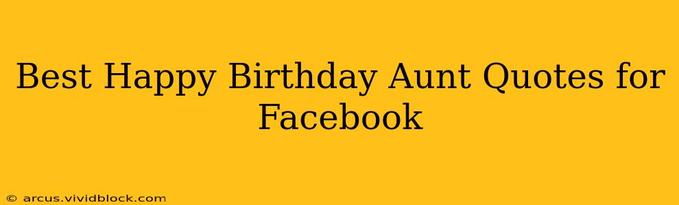 Best Happy Birthday Aunt Quotes for Facebook