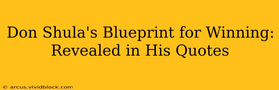 Don Shula's Blueprint for Winning:  Revealed in His Quotes