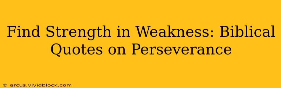 Find Strength in Weakness: Biblical Quotes on Perseverance