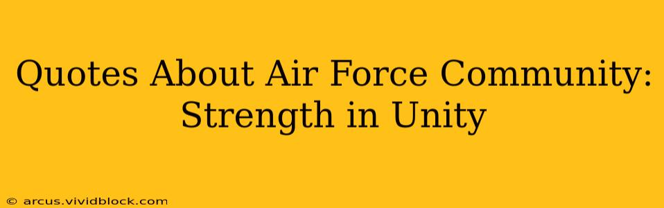Quotes About Air Force Community: Strength in Unity