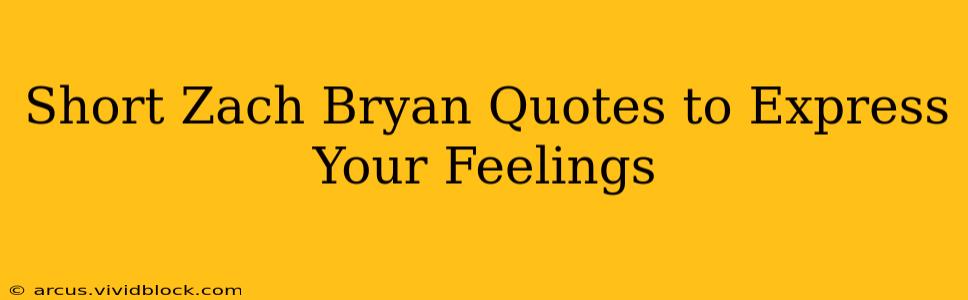 Short Zach Bryan Quotes to Express Your Feelings