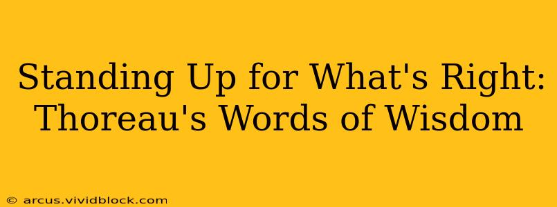 Standing Up for What's Right: Thoreau's Words of Wisdom