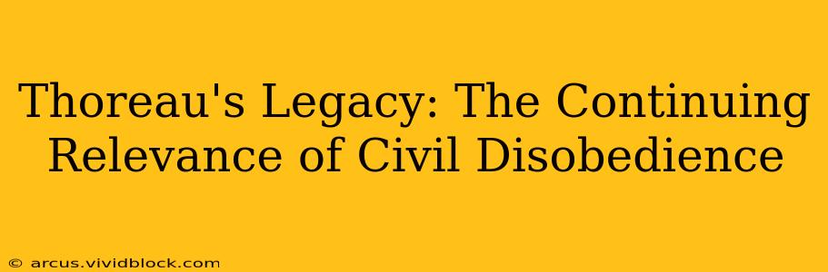 Thoreau's Legacy: The Continuing Relevance of Civil Disobedience