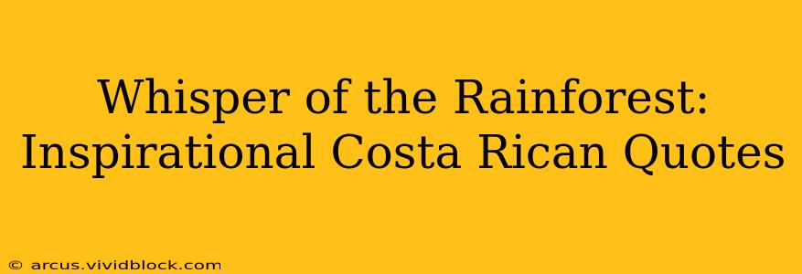 Whisper of the Rainforest: Inspirational Costa Rican Quotes